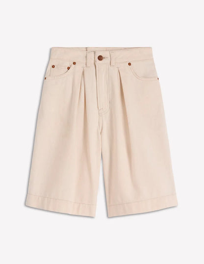 Denim Bermuda Short-Ecru