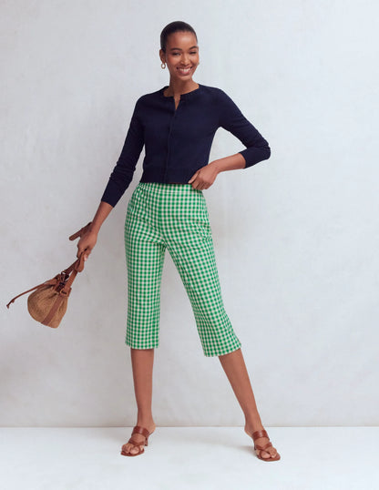Capri Pants-Rich Emerald, Gingham