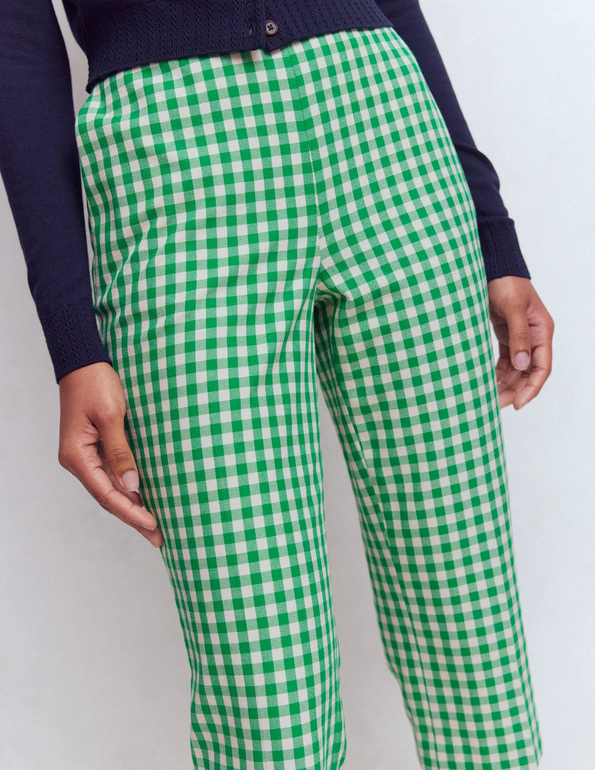 Capri Pants-Rich Emerald, Gingham