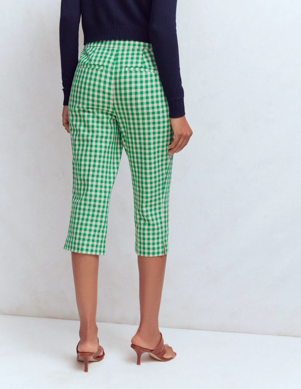 Capri Pants-Rich Emerald, Gingham