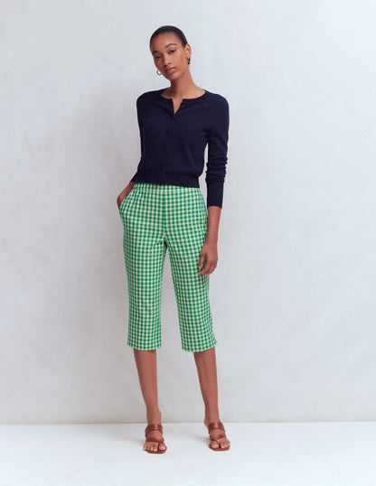 Capri Pants-Rich Emerald, Gingham