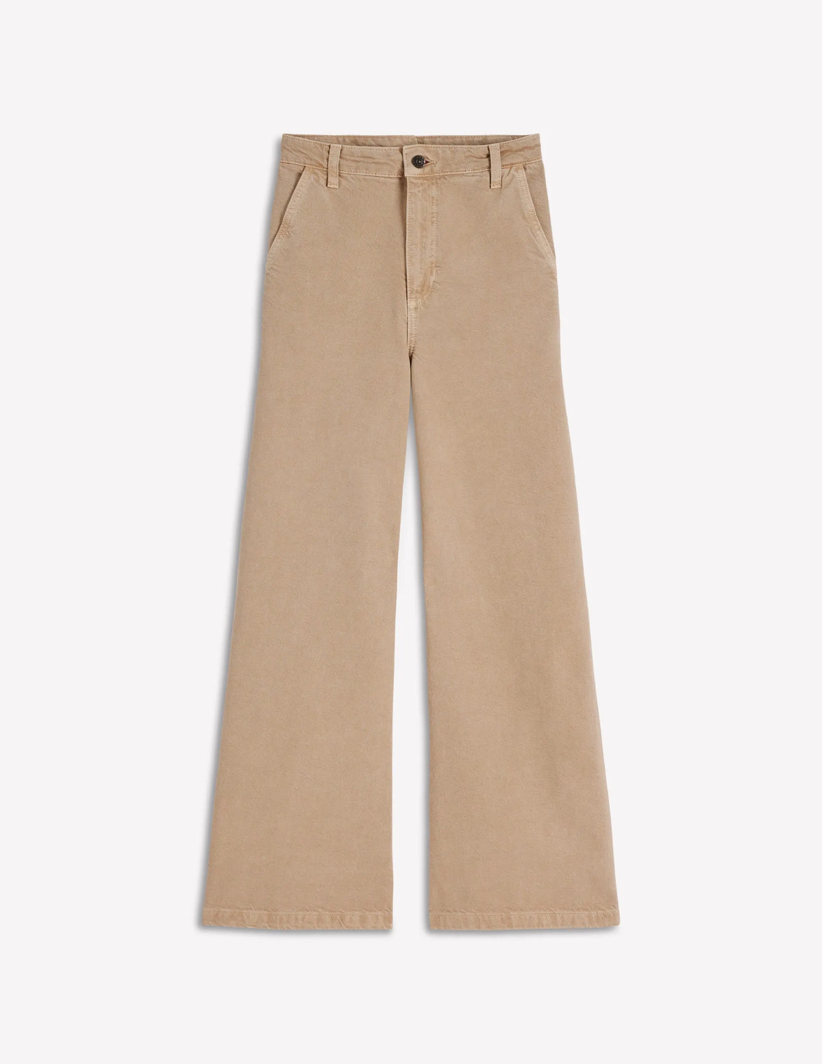 High Rise Palazzo Jeans-Cappuccino