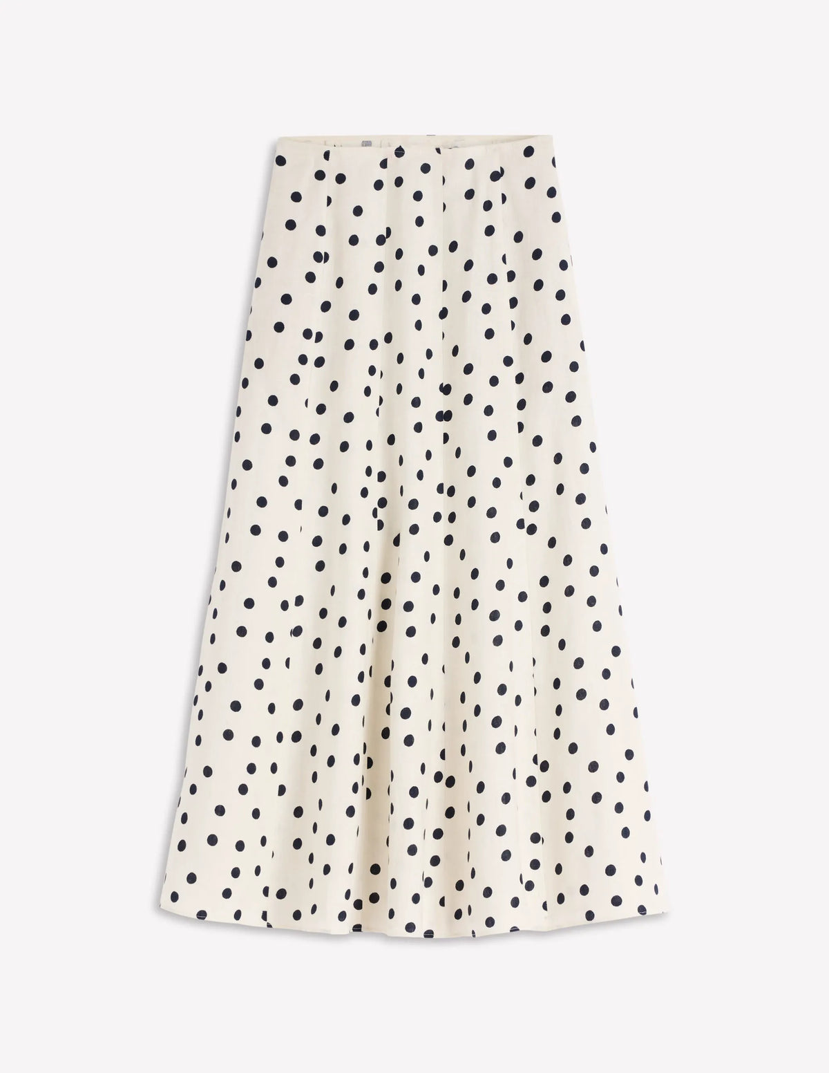 Miriam Linen Maxi Skirt-Ivory, Painted Dot