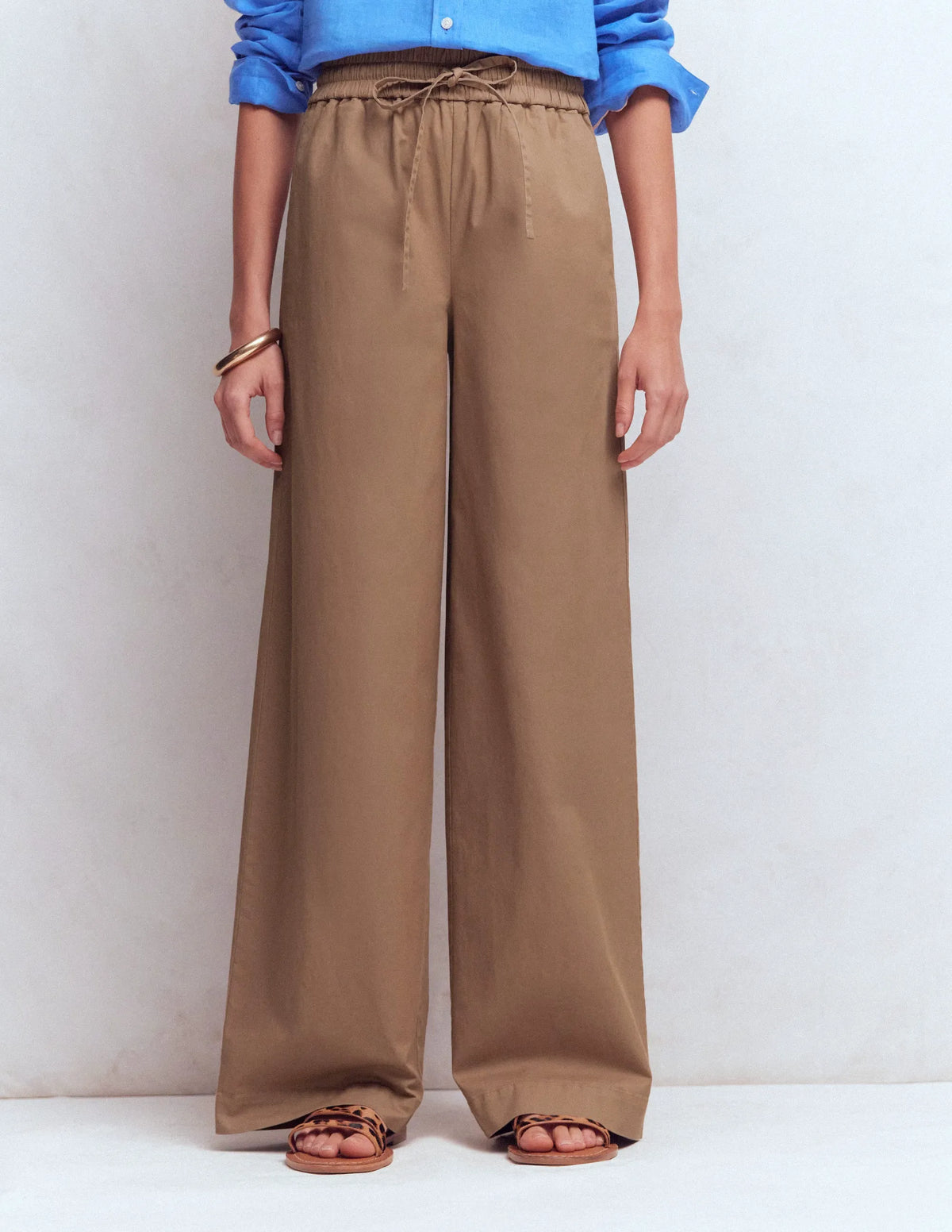 Greenwich Tie Waist Pants-Cappuccino