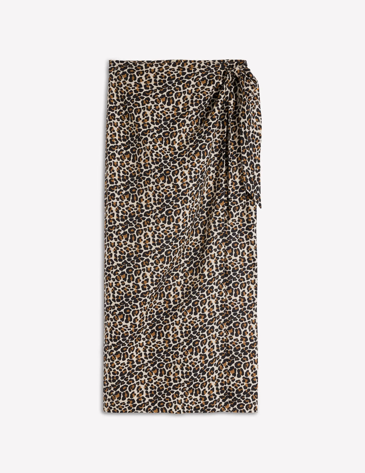 Dimitra Linen Column Skirt-Almond Milk, Cheetah Pop