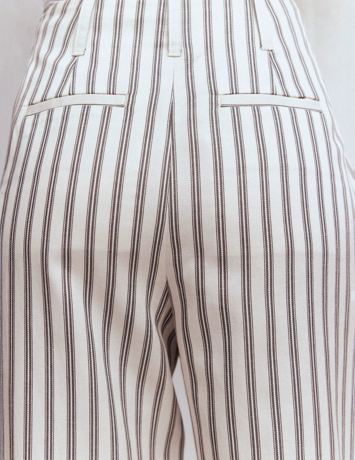 Mayfair Tailored Pants-Ivory, Navy Stripe