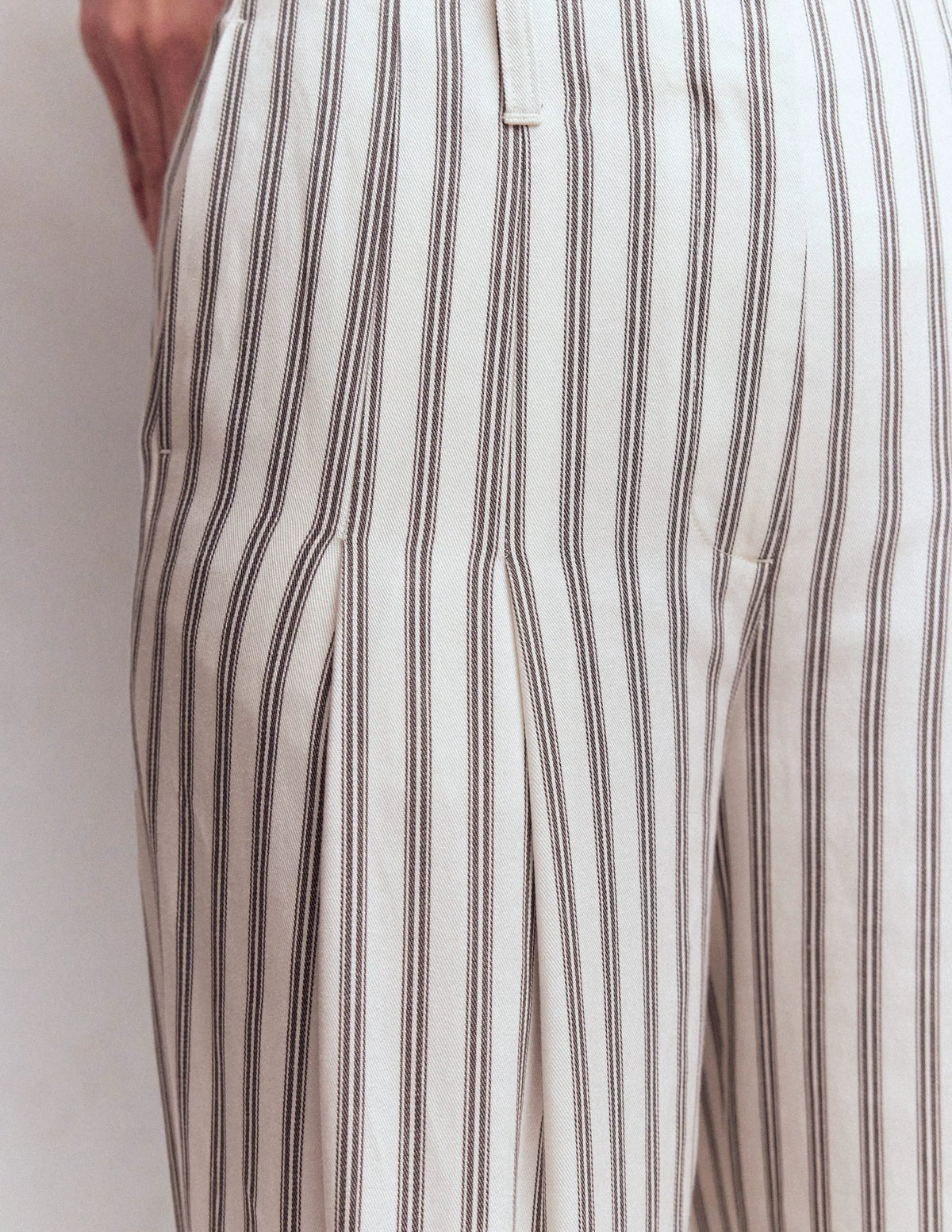 Mayfair Tailored Pants-Ivory, Navy Stripe