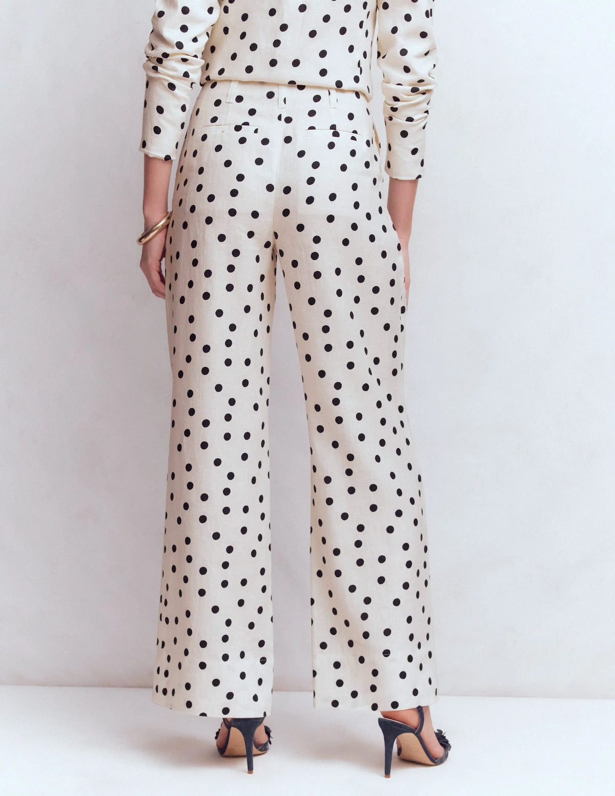Mayfair Linen Pants-Ivory, Painted Dot