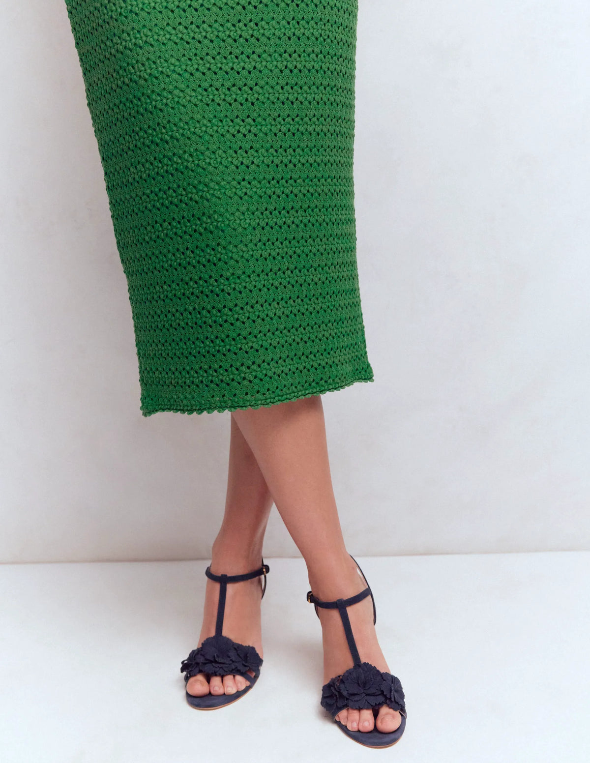 Lace Pencil Skirt-Fresh Green
