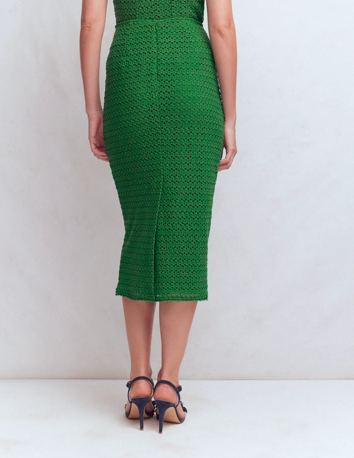 Lace Pencil Skirt-Fresh Green