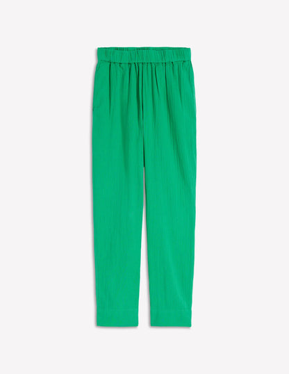 Double Cloth Crop Pants-Shamrock Green