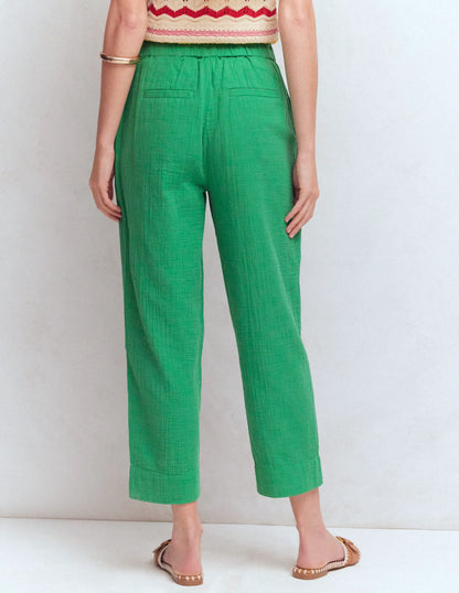 Double Cloth Crop Pants-Shamrock Green