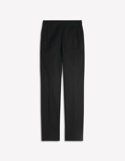 Slim Leg Cotton Pants-Black