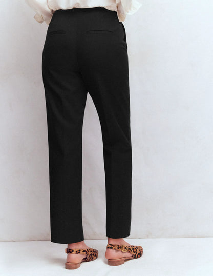 Slim Leg Cotton Pants-Black