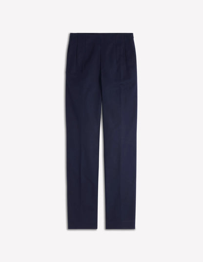 Slim Leg Cotton Pants-Navy