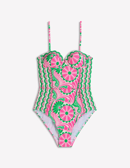 Rhodes Cup Sized Swimsuit-Pink, Euphoric Gardens