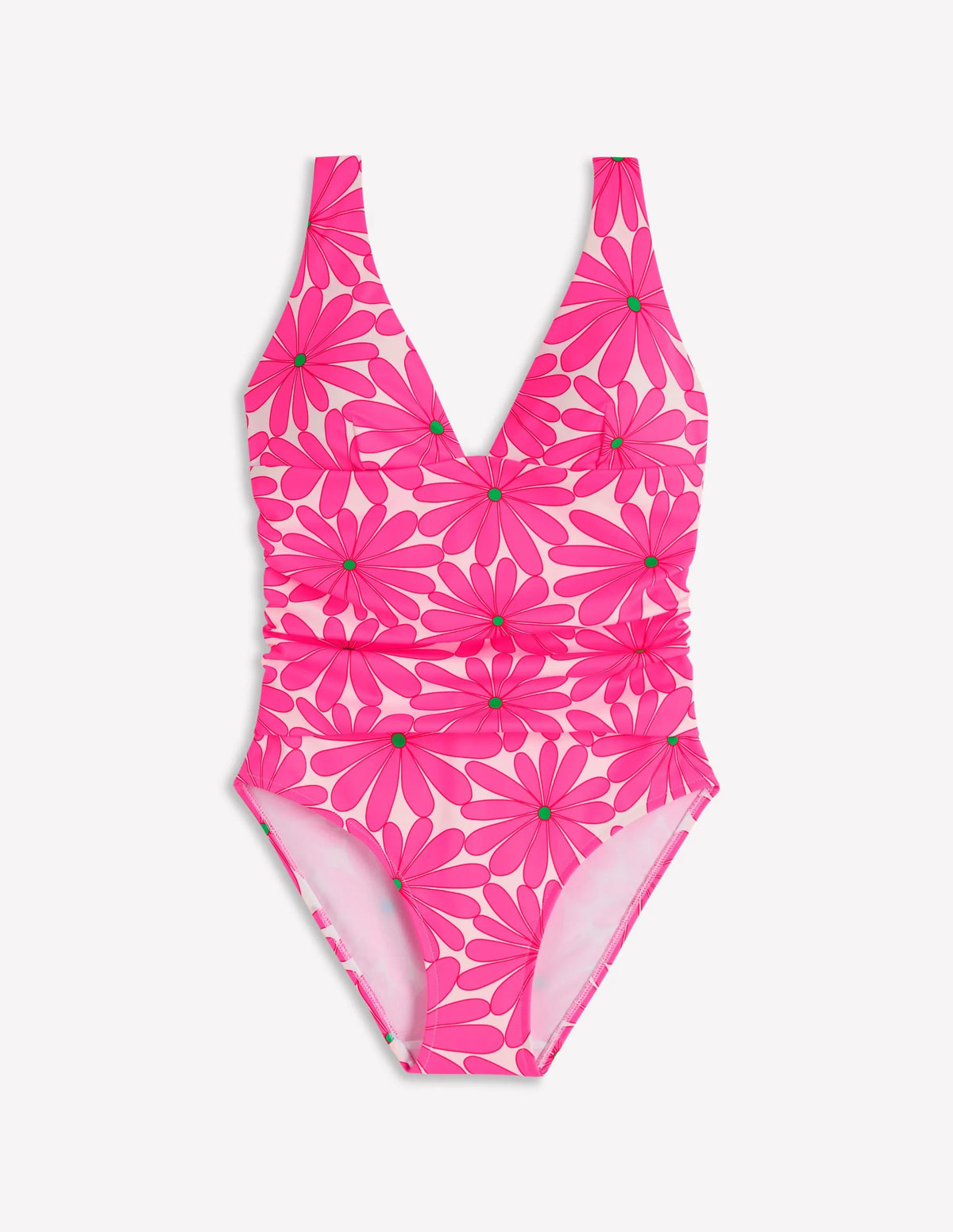 Mykonos Deep V Swimsuit-Sangria Sunset, Daisy Blossom