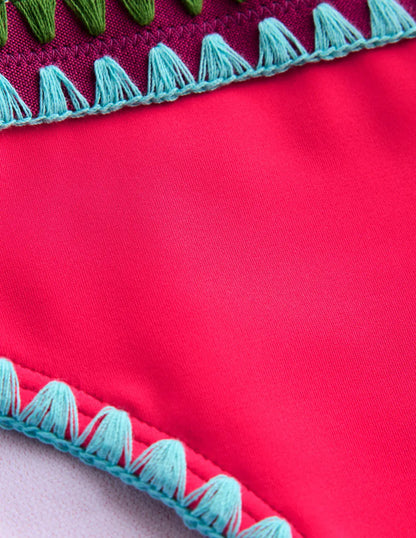 Porto Bikini Bottoms-Rosy, Embroidery