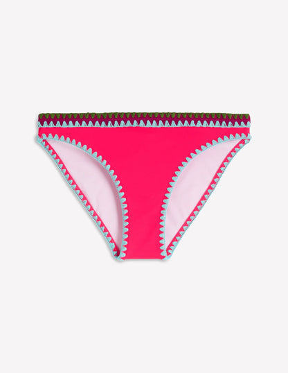 Porto Bikini Bottoms-Rosy, Embroidery