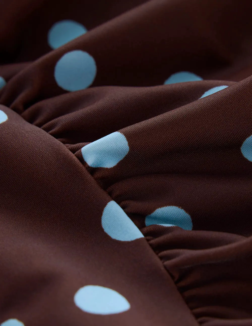 Kythira Ruched Tankini Top-Chocolate and Blue, Dot