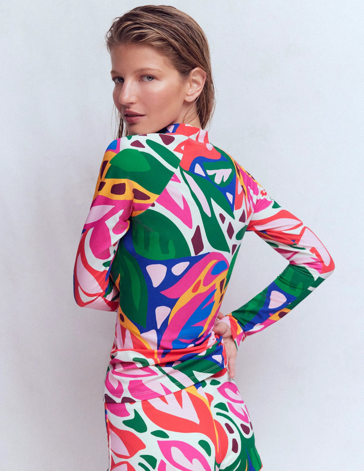 Sun Safe Raglan Guard Top-Multi, Leafy Cascade