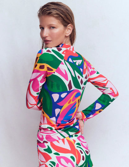 Sun Safe Raglan Guard Top-Multi, Leafy Cascade