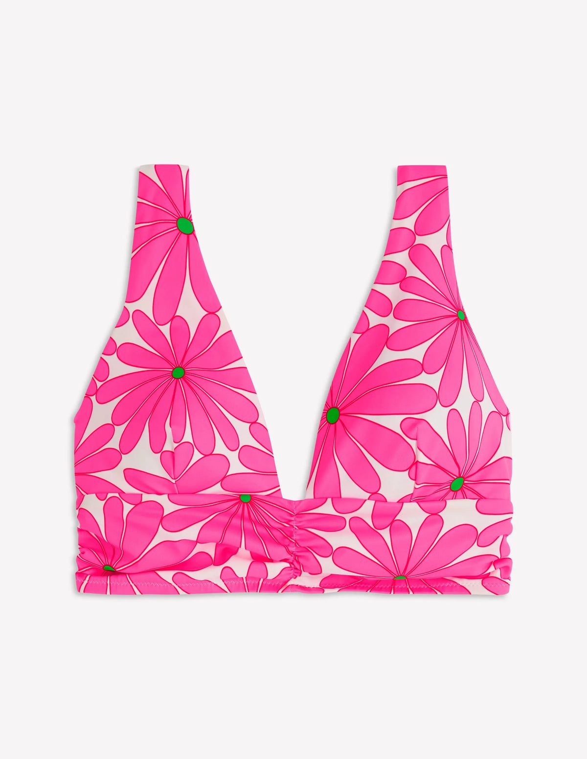 Mykonos Deep V Bikini Top-Sangria Sunset, Daisy Blossom