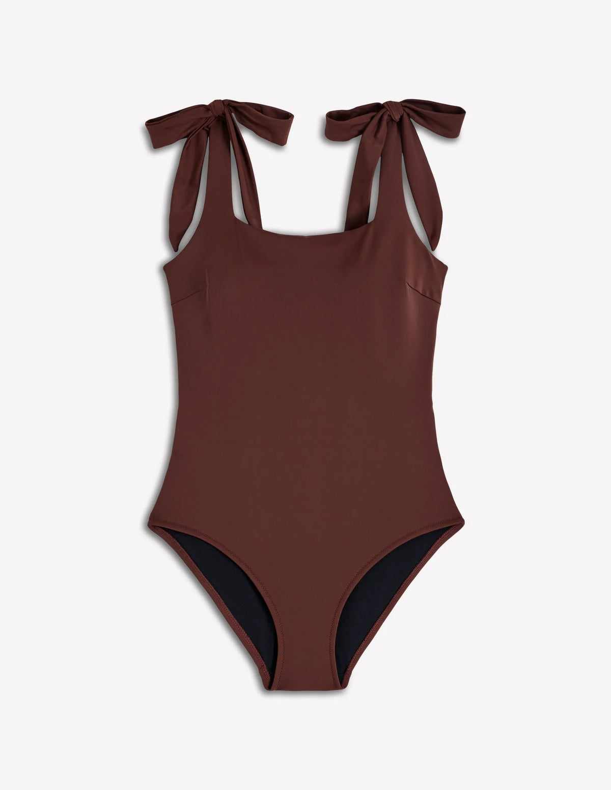 Bow Tie Shoulder Swimsuit-Cinnamon