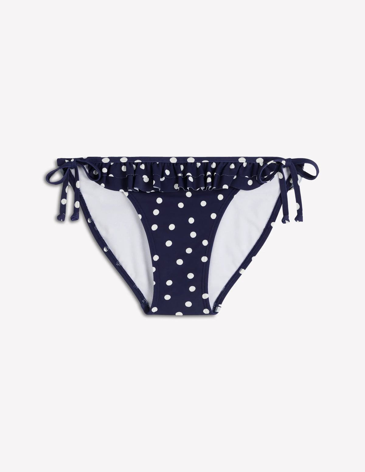 Ruffle Bikini Bottoms-French Navy, Painted Dot
