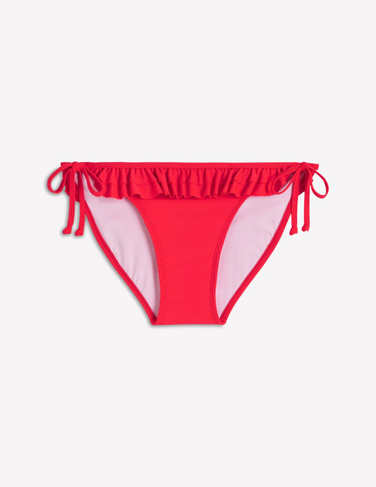 Ruffle Bikini Bottoms-Fiery Coral