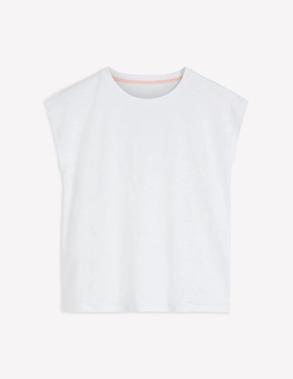 Louisa Cotton Slub T-shirt-White
