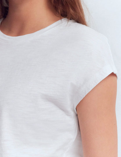 Louisa Cotton Slub T-shirt-White