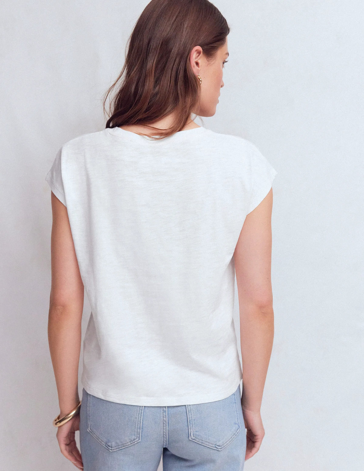 Louisa Cotton Slub T-shirt-White