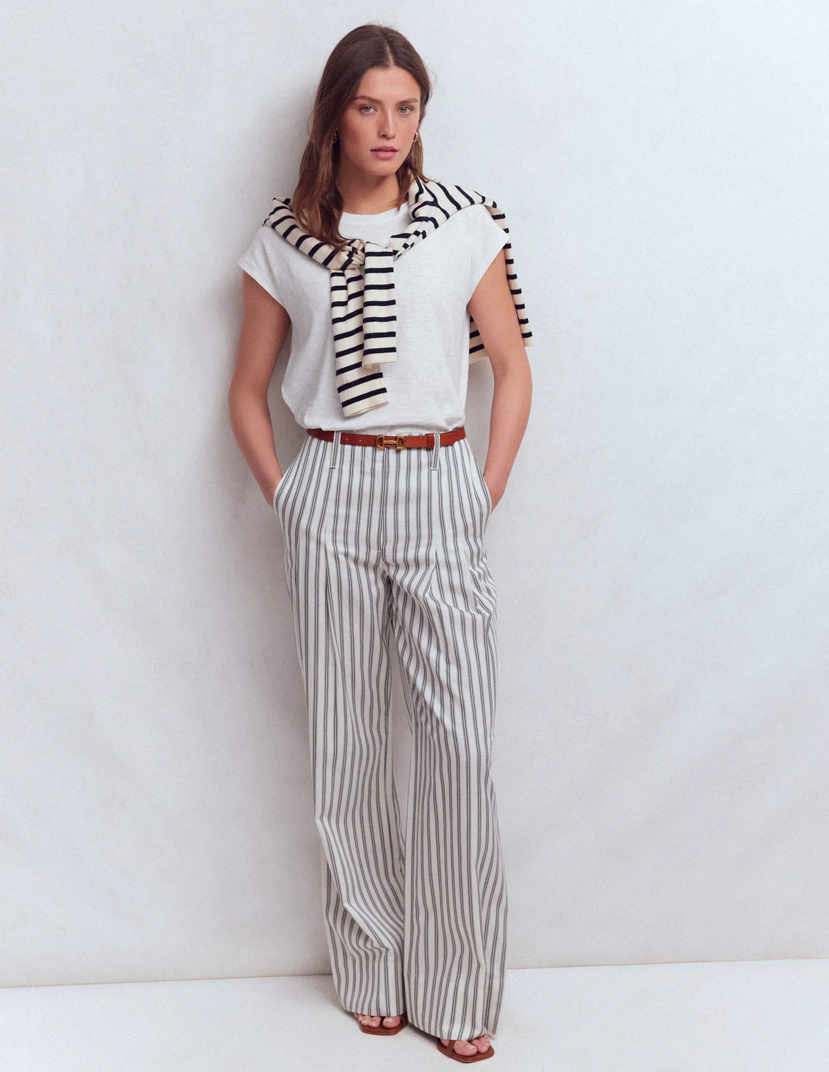Louisa Cotton Slub T-shirt-White