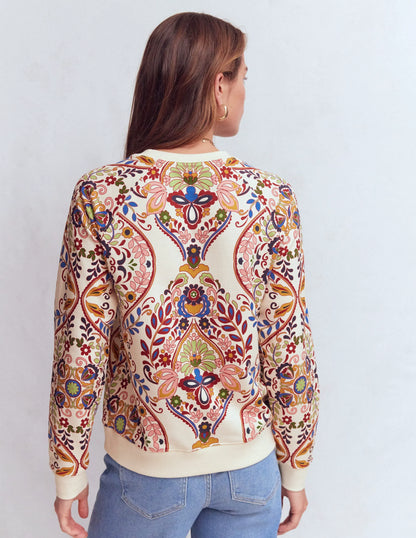 Rosa Printed Sweatshirt-Multi, Enchanted Gardenia