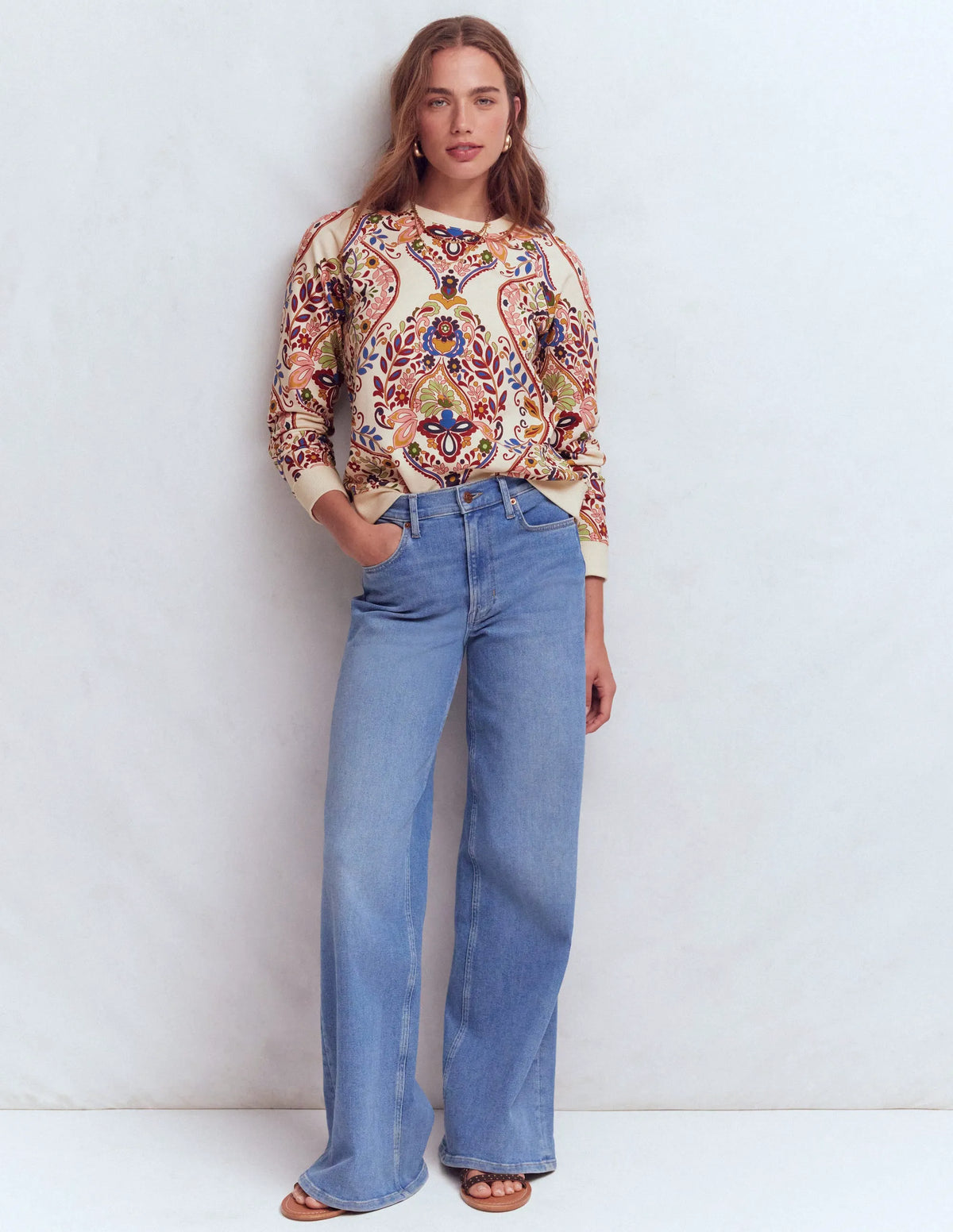 Rosa Printed Sweatshirt-Multi, Enchanted Gardenia