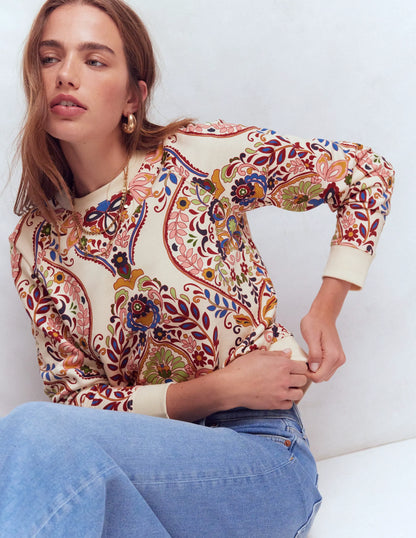 Rosa Printed Sweatshirt-Multi, Enchanted Gardenia
