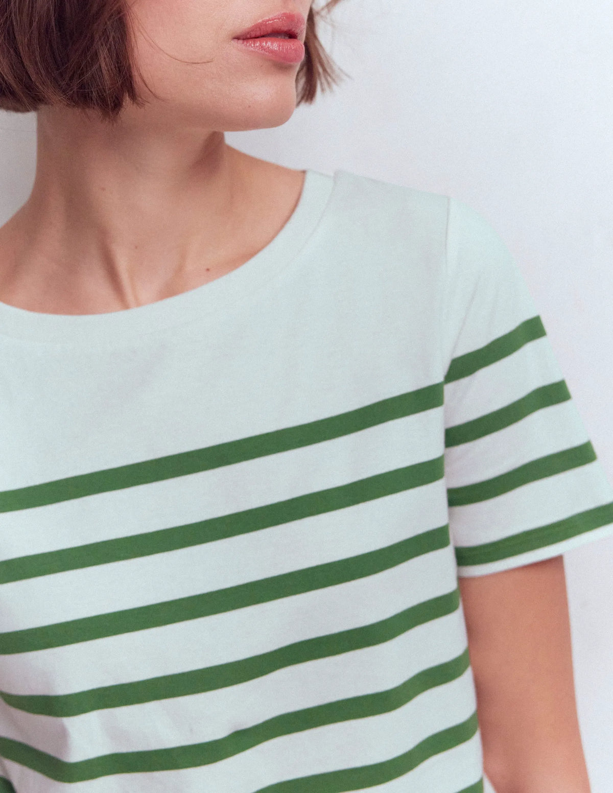 Olivia Short Sleeve Breton-Fairway and Ivory Stripe