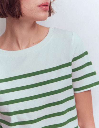 Olivia Short Sleeve Breton-Fairway and Ivory Stripe