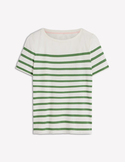 Olivia Short Sleeve Breton-Fairway and Ivory Stripe