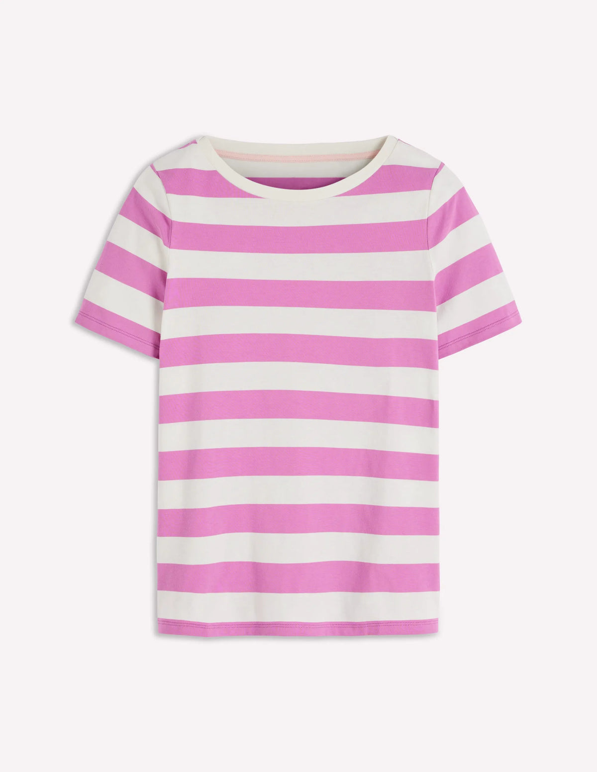 Olivia Short Sleeve Breton-Clover Purple and Ivory Stripe