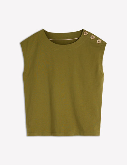 Button Detail T-Shirt-Mayfly