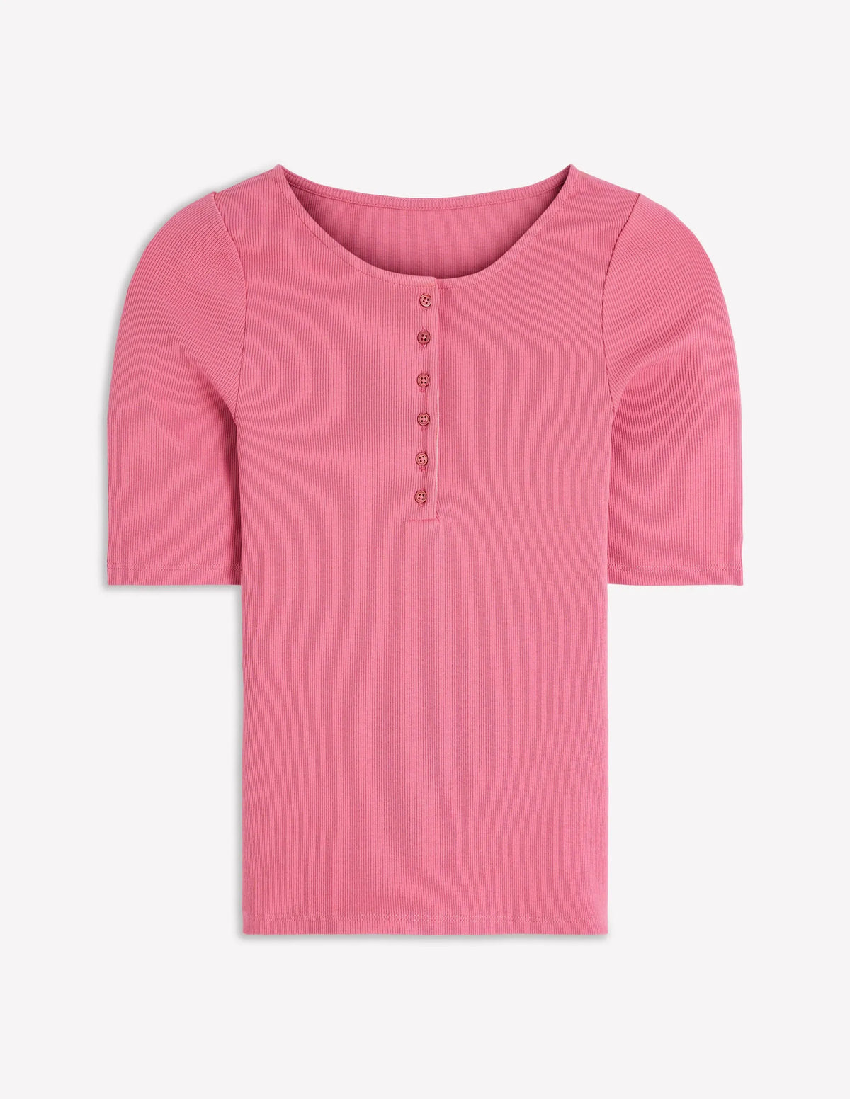 Short Sleeve Rib Henley-Malaga