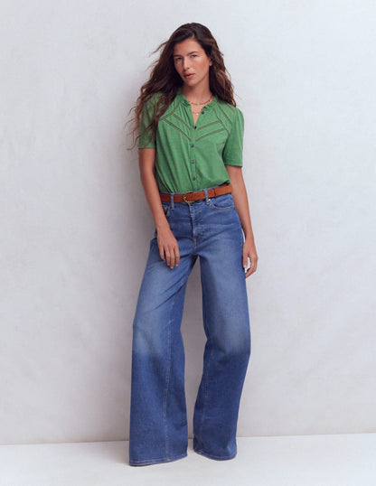 Bea Short Sleeve Shirt-Comfrey