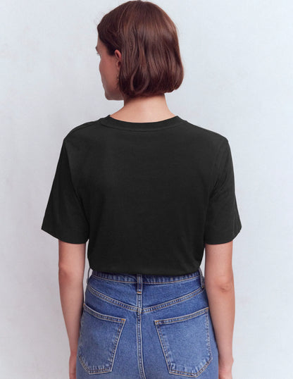 Relaxed Cotton T-shirt-Black