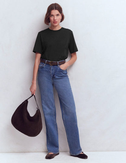 Relaxed Cotton T-shirt-Black