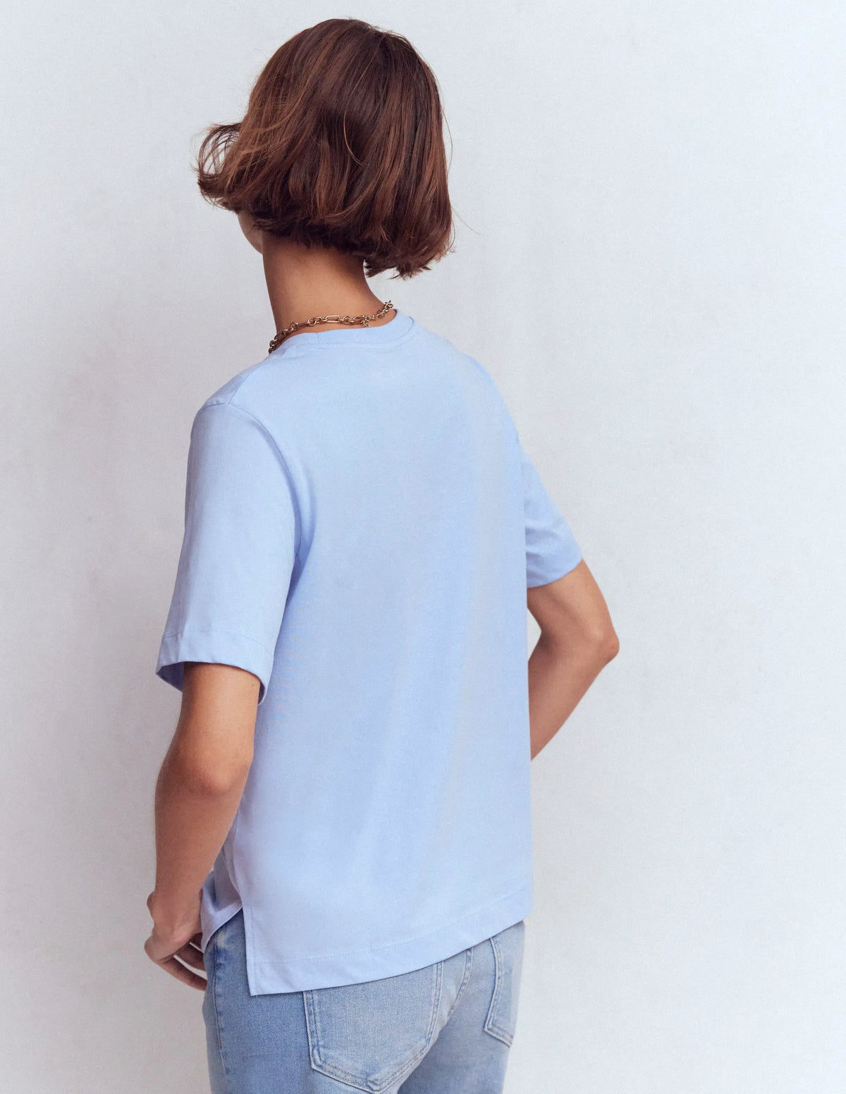 Relaxed Cotton T-shirt-Brunnera Blue