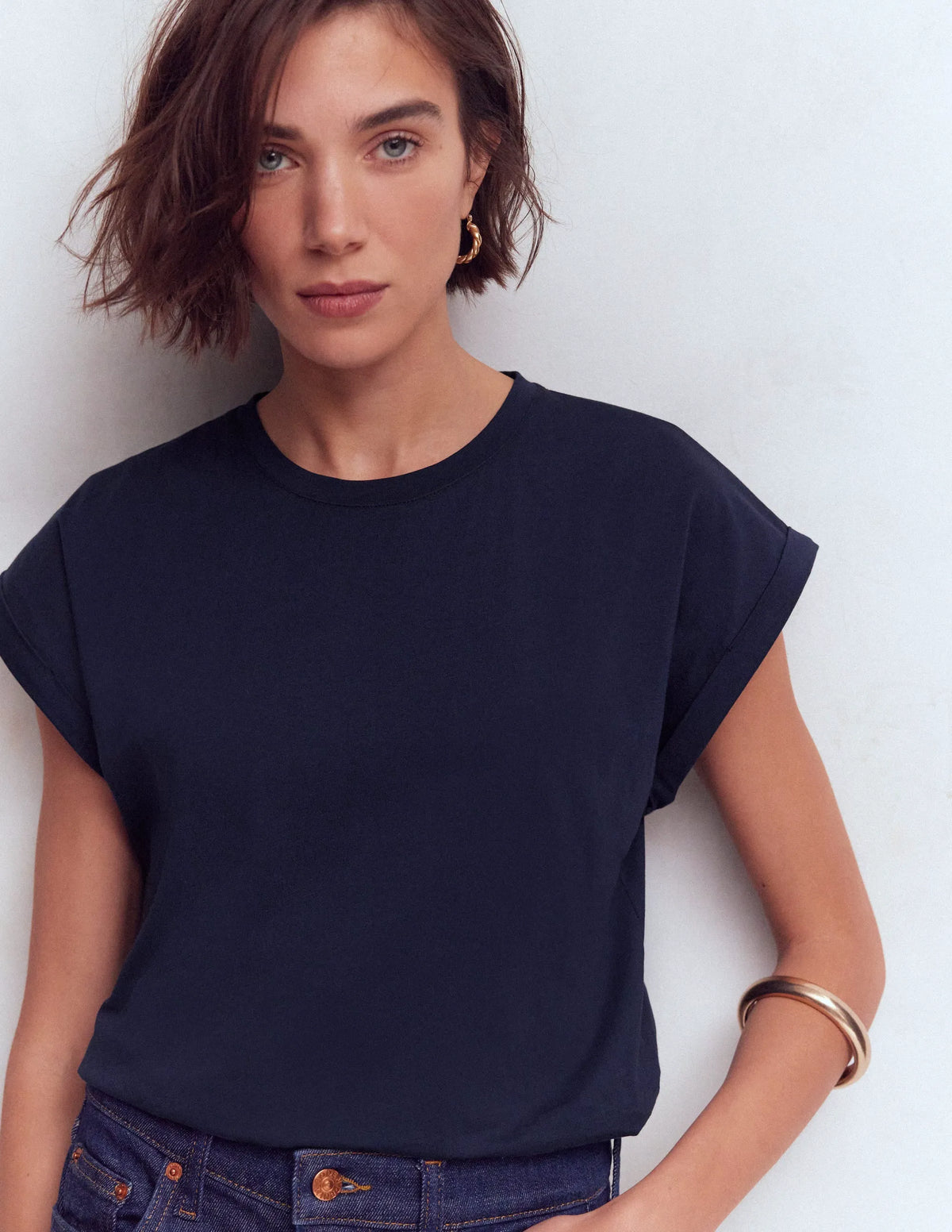 Turn Back T-shirt-Navy