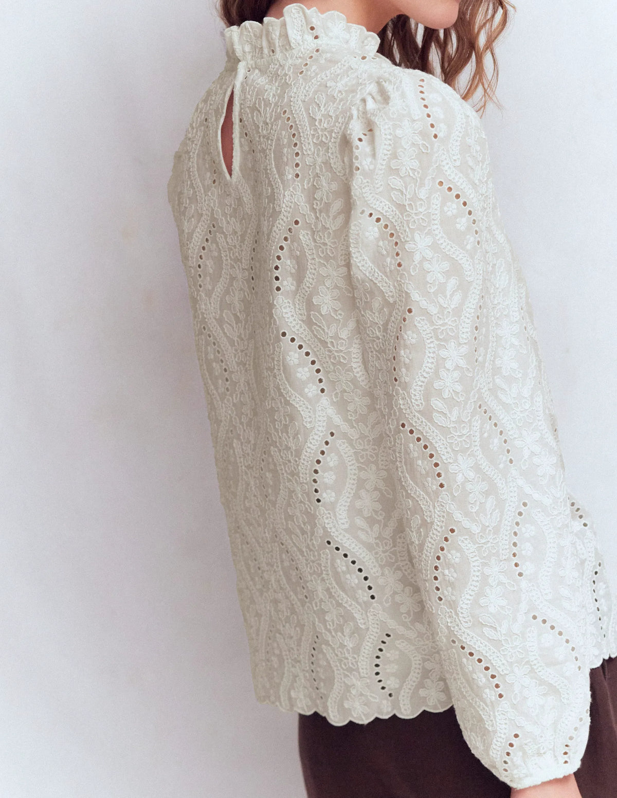 Puff Sleeve Interest Top-Ivory