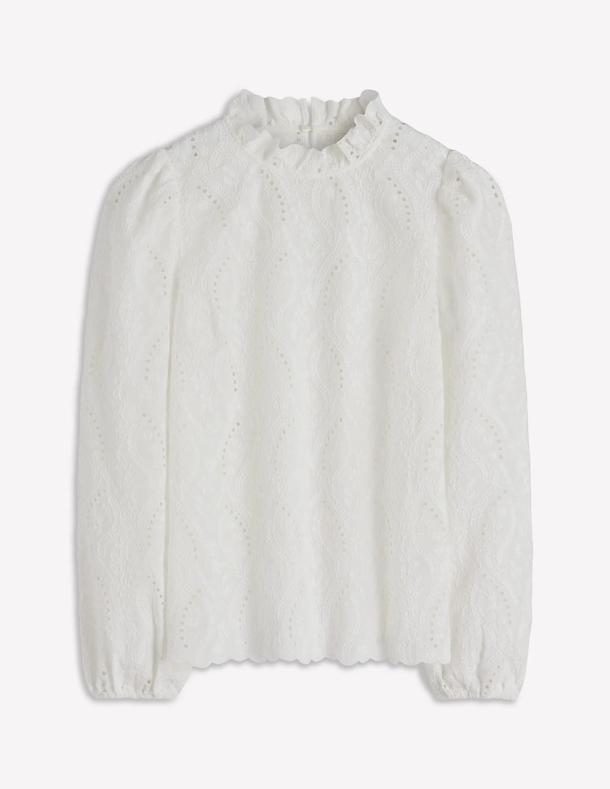 Puff Sleeve Interest Top-Ivory
